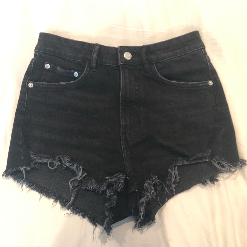 Zara black jean shorts